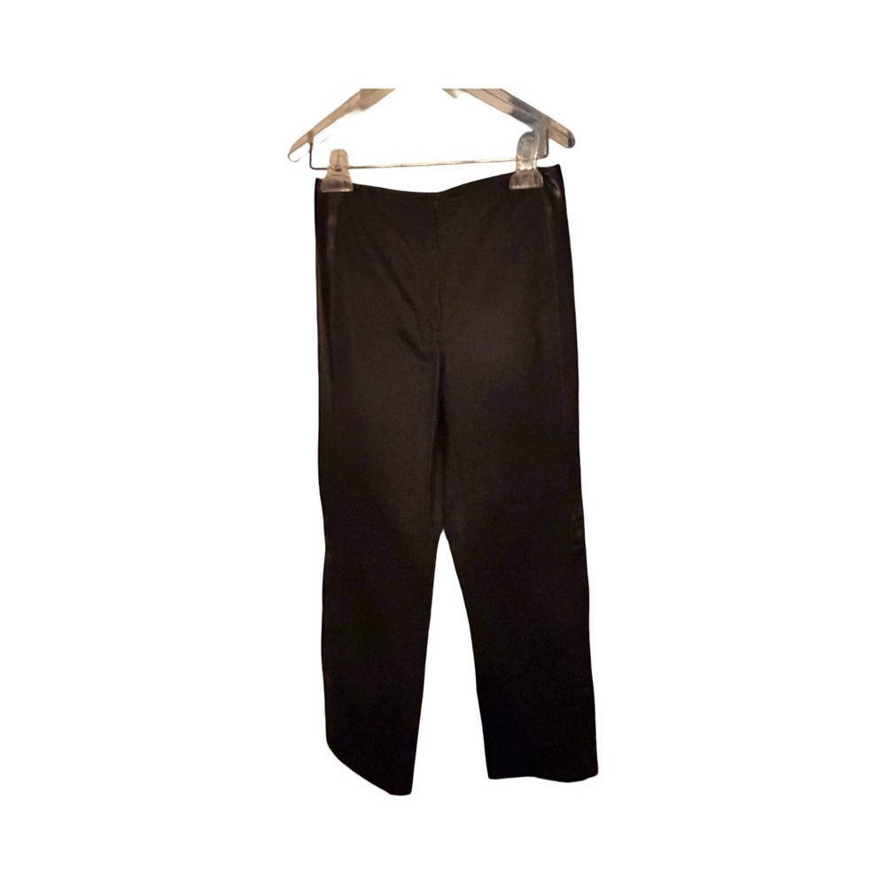 DKNYC Black Straight Leg Jeans with Black Leather Side Panels